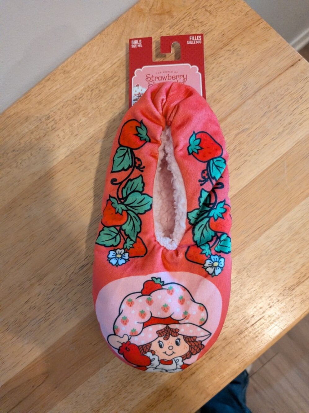 Strawberry Shortcake Girls' Pink Cozy Slippers